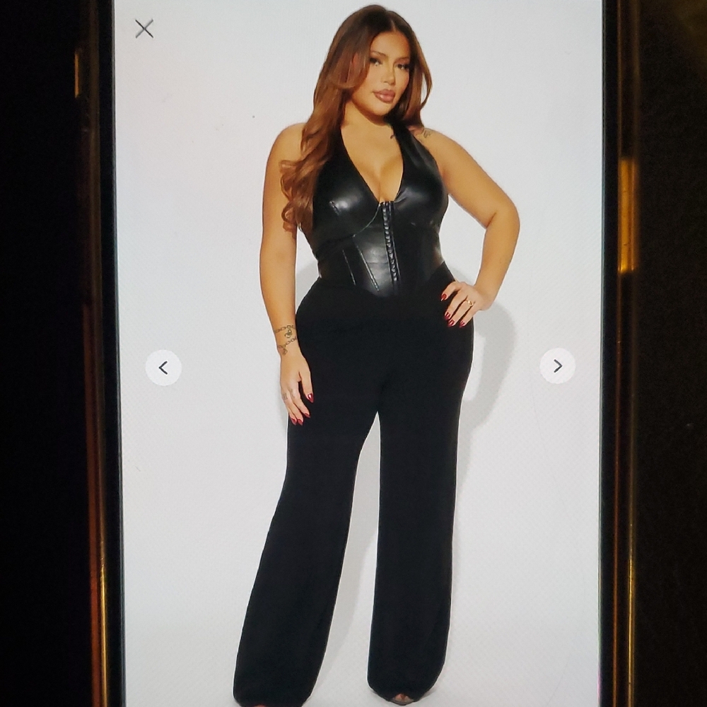 Fashion Nova Black Sleek Jumpsuit with Modern Silhouette